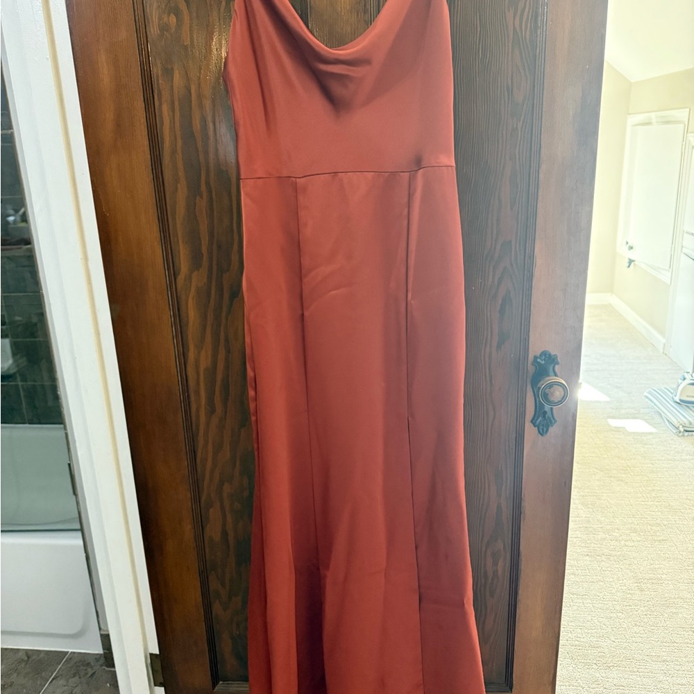 Amsale Terracotta Maxi Dress